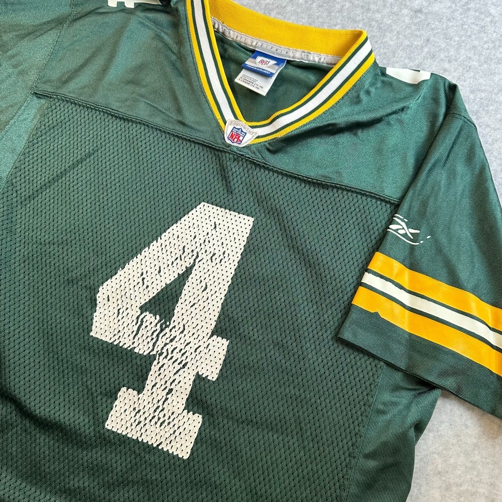 Brett Favre Green Bay Packers #4 NFL On Field Reebok Jersey Youth Large 14-16